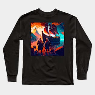 Valheim Vikings in the New World Long Sleeve T-Shirt